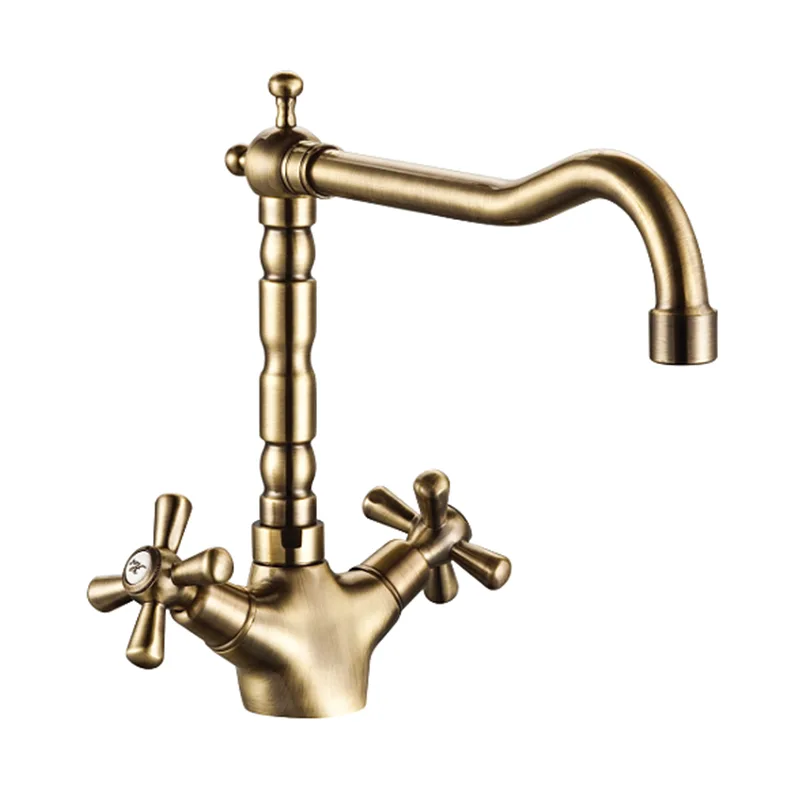 Brushed Nickel Plated Long Neck Kitchen Faucet